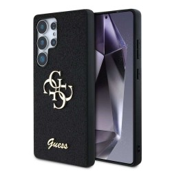 Husa Guess PU Fixed Glitter 4G Metal Logo pentru Samsung Galaxy S25 Ultra, Neagra