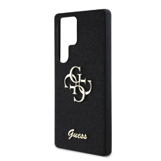 Husa Guess PU Fixed Glitter 4G Metal Logo pentru Samsung Galaxy S25 Ultra, Neagra (Bakr, GUHCS25LHG4SGK) by www.silkase.ro