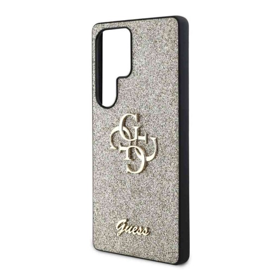 Husa Guess PU Fixed Glitter 4G Metal Logo pentru Samsung Galaxy S25 Ultra, Aurie (Bakr, GUHCS25LHG4SGD) by www.silkase.ro