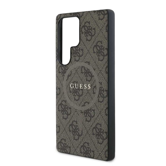 Husa Guess PU Leather 4G Colored Ring MagSafe pentru Samsung Galaxy S25 Ultra, Maro Husa Guess PU Leather 4G Colored Ring MagSafe pentru Samsung Galaxy S25 Ultra, Maro (Bakr, GUHMS25LG4GFRW) by www.silkase.ro