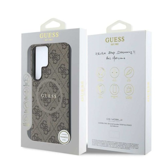 Husa Guess PU Leather 4G Colored Ring MagSafe pentru Samsung Galaxy S25 Ultra, Maro Husa Guess PU Leather 4G Colored Ring MagSafe pentru Samsung Galaxy S25 Ultra, Maro (Bakr, GUHMS25LG4GFRW) by www.silkase.ro