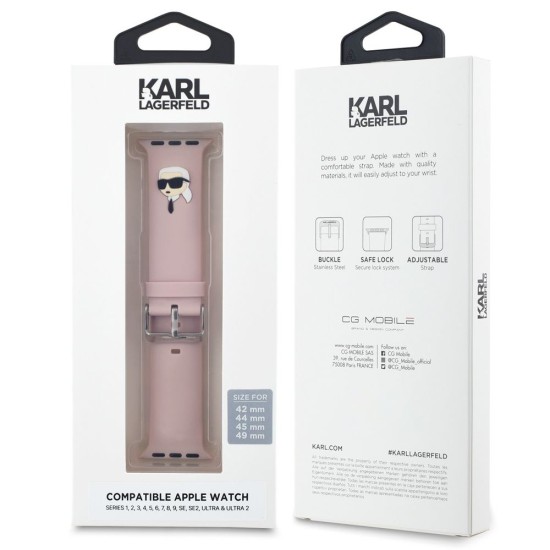 Curea Karl Lagerfeld NFT Karl Head pentru Apple Watch 42/44/45/49mm, Roz Curea Karl Lagerfeld NFT Karl Head pentru Apple Watch 42/44/45/49mm, Roz (Bakr, KLAWLSLKNP) by www.silkase.ro