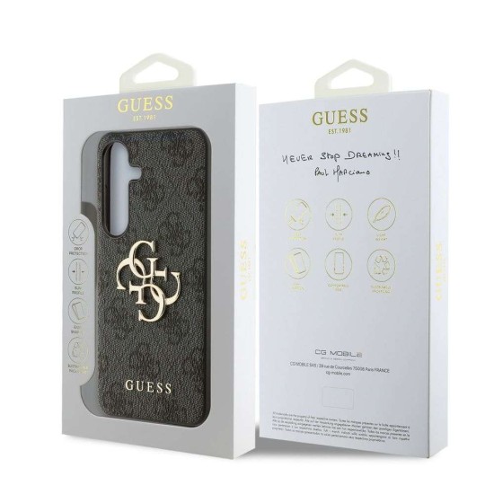 Husa Guess PU 4G Metal Logo pentru Samsung Galaxy S25, Gri (Bakr, GUHCS25S4GMGGR) by www.silkase.ro
