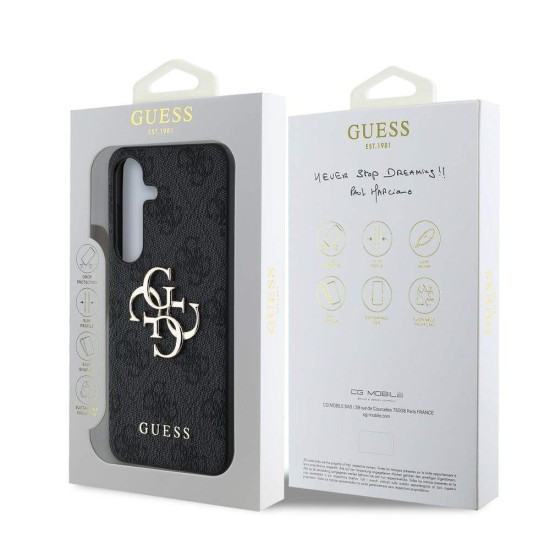 Husa Guess PU 4G Metal Logo pentru Samsung Galaxy S25+, Gri (Bakr, GUHCS25M4GMGGR) by www.silkase.ro