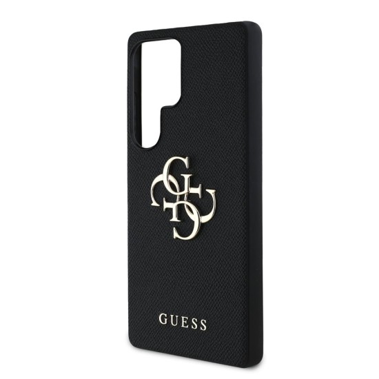 Husa Guess PU Grained 4G Metal Logo pentru Samsung Galaxy S25 Ultra, Neagra (Bakr, GUHCS25LPGT4MBK) by www.silkase.ro