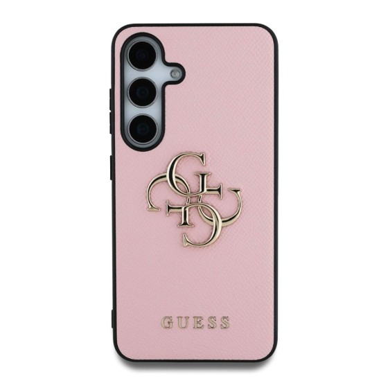 Husa Guess PU Grained 4G Metal Logo pentru Samsung Galaxy S25, Roz (Bakr, GUHCS25SPGT4MBP) by www.silkase.ro