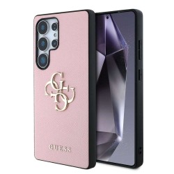 Husa Guess PU Grained 4G Metal Logo pentru Samsung Galaxy S25 Ultra, Roz