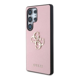 Husa Guess PU Grained 4G Metal Logo pentru Samsung Galaxy S25 Ultra, Roz Husa Guess PU Grained 4G Metal Logo pentru Samsung Galaxy S25 Ultra, Roz