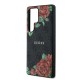 Husa Guess PU Leather 4G Flowers Print Metal Logo MagSafe pentru Samsung Galaxy S25 Ultra, Neagra (Bakr, GUHMS25LP4ROPEMCK) by www.silkase.ro