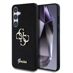 Husa Guess PU Fixed Glitter 4G Metal Logo pentru Samsung Galaxy S25, Neagra