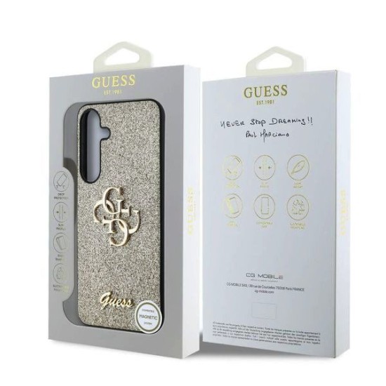 Husa Guess PU Fixed Glitter 4G Metal Logo pentru Samsung Galaxy S25+, Aurie Husa Guess PU Fixed Glitter 4G Metal Logo pentru Samsung Galaxy S25+, Aurie (Bakr, GUHCS25MHG4SGD) by www.silkase.ro