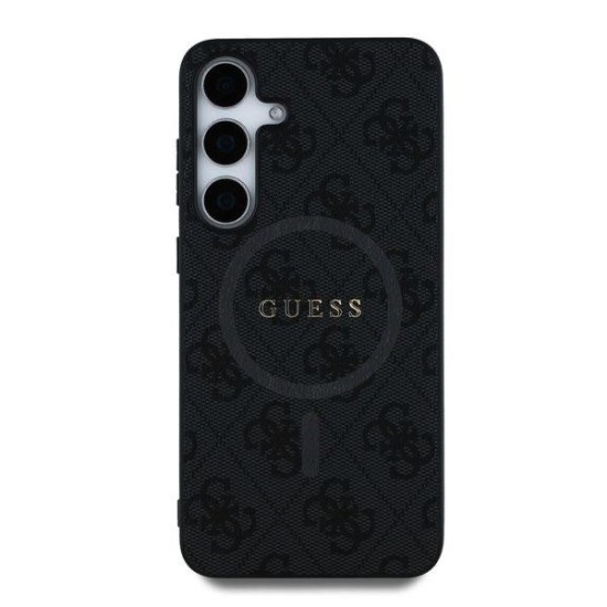 Husa Guess PU Leather 4G Colored Ring MagSafe pentru Samsung Galaxy S25+, Neagra (Bakr, GUHMS25MG4GFRK) by www.silkase.ro