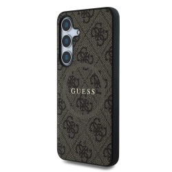 Husa Guess PU Leather 4G Colored Ring MagSafe pentru Samsung Galaxy S25, Maro Husa Guess PU Leather 4G Colored Ring MagSafe pentru Samsung Galaxy S25, Maro