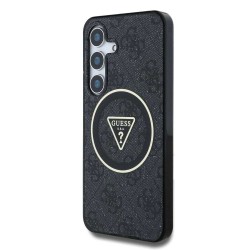 Husa Guess IML 4G Glitter Triangle Logo MagSafe pentru Samsung Galaxy S25+, Neagra Husa Guess IML 4G Glitter Triangle Logo MagSafe pentru Samsung Galaxy S25+, Neagra