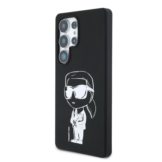 Husa Karl Lagerfeld Liquid Silicone Graffiti Ikonik MagSafe pentru Samsung Galaxy S25 Ultra, Neagra (Bakr, KLHMS25LPNYKGRTK) by www.silkase.ro