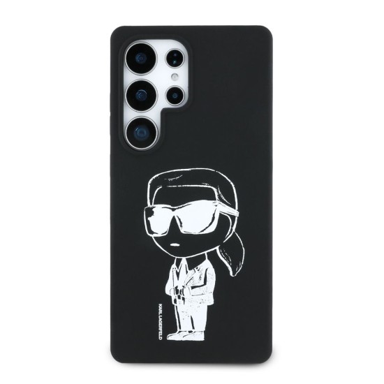 Husa Karl Lagerfeld Liquid Silicone Graffiti Ikonik MagSafe pentru Samsung Galaxy S25 Ultra, Neagra (Bakr, KLHMS25LPNYKGRTK) by www.silkase.ro