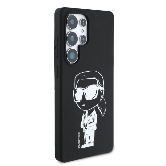 Husa Karl Lagerfeld Liquid Silicone Graffiti Ikonik MagSafe pentru Samsung Galaxy S25 Ultra, Neagra (Bakr, KLHMS25LPNYKGRTK) by www.silkase.ro