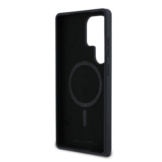 Husa Karl Lagerfeld Liquid Silicone Graffiti Ikonik MagSafe pentru Samsung Galaxy S25 Ultra, Neagra (Bakr, KLHMS25LPNYKGRTK) by www.silkase.ro