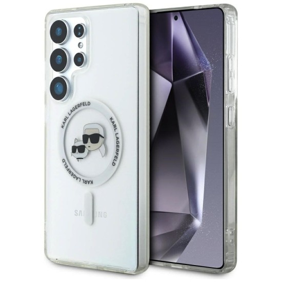 Husa Karl Lagerfeld IML K&CH Heads MagSafe pentru Samsung Galaxy S25 Ultra, Transparenta (Bakr, KLHMS25LHLSKCH) by www.silkase.ro