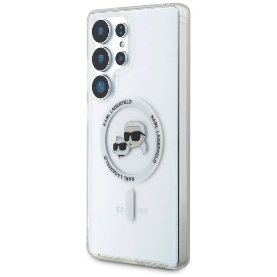 Husa Karl Lagerfeld IML K&CH Heads MagSafe pentru Samsung Galaxy S25 Ultra, Transparenta (Bakr, KLHMS25LHLSKCH) by www.silkase.ro