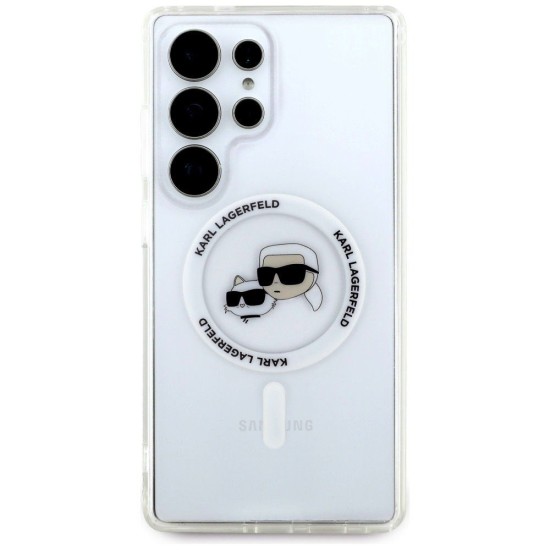 Husa Karl Lagerfeld IML K&CH Heads MagSafe pentru Samsung Galaxy S25 Ultra, Transparenta (Bakr, KLHMS25LHLSKCH) by www.silkase.ro
