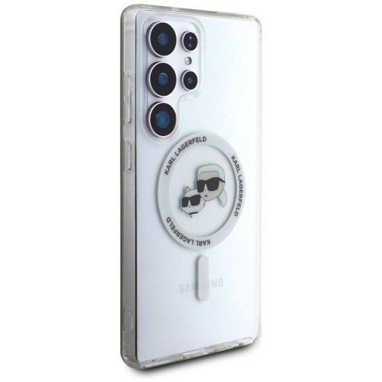 Husa Karl Lagerfeld IML K&CH Heads MagSafe pentru Samsung Galaxy S25 Ultra, Transparenta (Bakr, KLHMS25LHLSKCH) by www.silkase.ro