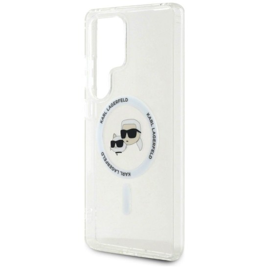 Husa Karl Lagerfeld IML K&CH Heads MagSafe pentru Samsung Galaxy S25 Ultra, Transparenta (Bakr, KLHMS25LHLSKCH) by www.silkase.ro