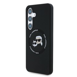 Husa Karl Lagerfeld Liquid Silicone K&CH Heads MagSafe pentru Samsung Galaxy S25, Neagra Husa Karl Lagerfeld Liquid Silicone K&CH Heads MagSafe pentru Samsung Galaxy S25, Neagra