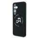 Husa Karl Lagerfeld Liquid Silicone K&CH Heads MagSafe pentru Samsung Galaxy S25, Neagra (Bakr, KLHMS25SSKCHTCK) by www.silkase.ro