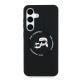 Husa Karl Lagerfeld Liquid Silicone K&CH Heads MagSafe pentru Samsung Galaxy S25, Neagra (Bakr, KLHMS25SSKCHTCK) by www.silkase.ro