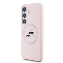 Husa Karl Lagerfeld Liquid Silicone K&CH Heads MagSafe pentru Samsung Galaxy S25+, Roz Husa Karl Lagerfeld Liquid Silicone K&CH Heads MagSafe pentru Samsung Galaxy S25+, Roz