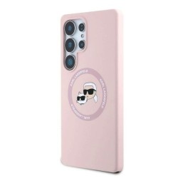 Husa Karl Lagerfeld Liquid Silicone K&CH Heads MagSafe pentru Samsung Galaxy S25 Ultra, Roz Husa Karl Lagerfeld Liquid Silicone K&CH Heads MagSafe pentru Samsung Galaxy S25 Ultra, Roz