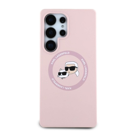 Husa Karl Lagerfeld Liquid Silicone K&CH Heads MagSafe pentru Samsung Galaxy S25 Ultra, Roz Husa Karl Lagerfeld Liquid Silicone K&CH Heads MagSafe pentru Samsung Galaxy S25 Ultra, Roz (Bakr, KLHMS25LSKCHTCP) by www.silkase.ro