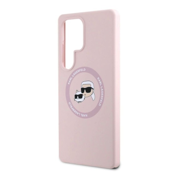 Husa Karl Lagerfeld Liquid Silicone K&CH Heads MagSafe pentru Samsung Galaxy S25 Ultra, Roz Husa Karl Lagerfeld Liquid Silicone K&CH Heads MagSafe pentru Samsung Galaxy S25 Ultra, Roz (Bakr, KLHMS25LSKCHTCP) by www.silkase.ro