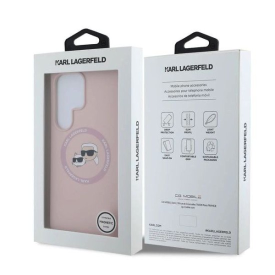 Husa Karl Lagerfeld Liquid Silicone K&CH Heads MagSafe pentru Samsung Galaxy S25 Ultra, Roz Husa Karl Lagerfeld Liquid Silicone K&CH Heads MagSafe pentru Samsung Galaxy S25 Ultra, Roz (Bakr, KLHMS25LSKCHTCP) by www.silkase.ro