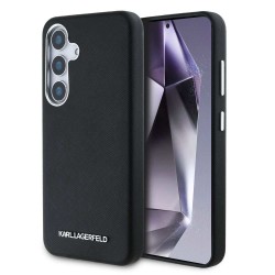 Husa Karl Lagerfeld PU Saffiano Metal Logo and Frame pentru Samsung Galaxy S25, Neagra