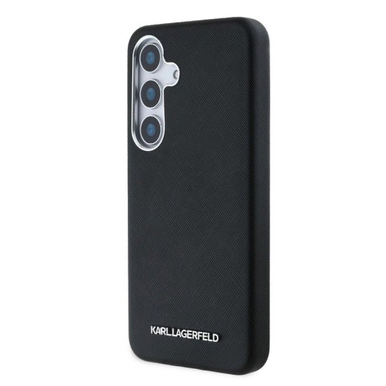 Husa Karl Lagerfeld PU Saffiano Metal Logo and Frame pentru Samsung Galaxy S25, Neagra (Bakr, KLHMS25SPSAFWMCK) by www.silkase.ro