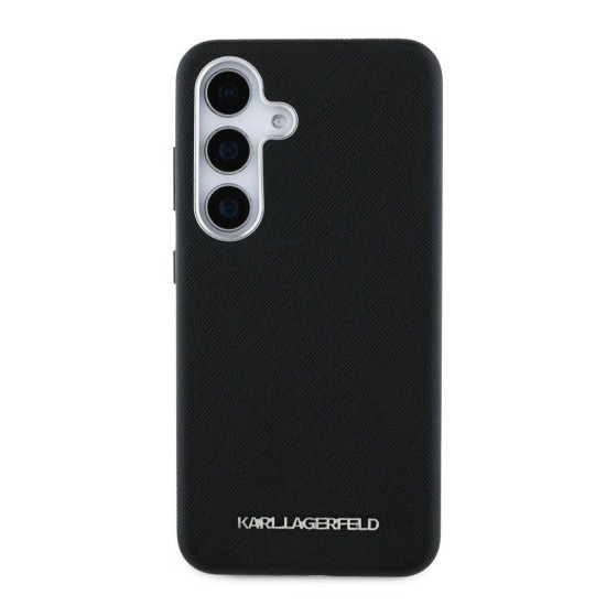 Husa Karl Lagerfeld PU Saffiano Metal Logo and Frame pentru Samsung Galaxy S25+, Neagra (Bakr, KLHMS25MPSAFWMCK) by www.silkase.ro