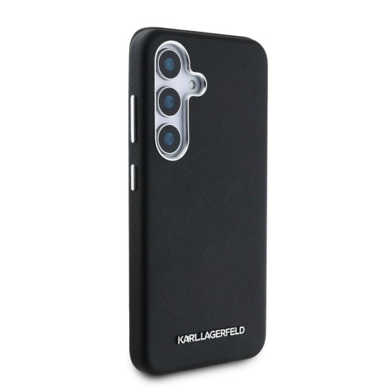 Husa Karl Lagerfeld PU Saffiano Metal Logo and Frame pentru Samsung Galaxy S25+, Neagra (Bakr, KLHMS25MPSAFWMCK) by www.silkase.ro