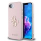 Husa Guess PU Grained 4G Metal Logo pentru iPhone 16e, Roz (Bakr, GUHCPSE4PGT4MBP) by www.silkase.ro