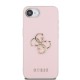 Husa Guess PU Grained 4G Metal Logo pentru iPhone 16e, Roz (Bakr, GUHCPSE4PGT4MBP) by www.silkase.ro