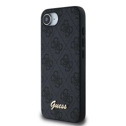 Husa Guess 4G Script Logo MagSafe pentru iPhone 16e, Neagra Husa Guess 4G Script Logo MagSafe pentru iPhone 16e, Neagra