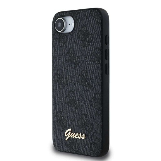 Husa Guess 4G Script Logo MagSafe pentru iPhone 16e, Neagra (Bakr, GUHMPSE4HG4SHK) by www.silkase.ro