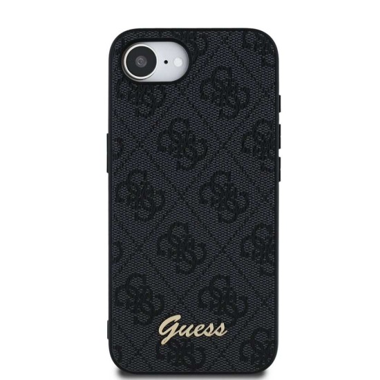 Husa Guess 4G Script Logo MagSafe pentru iPhone 16e, Neagra (Bakr, GUHMPSE4HG4SHK) by www.silkase.ro