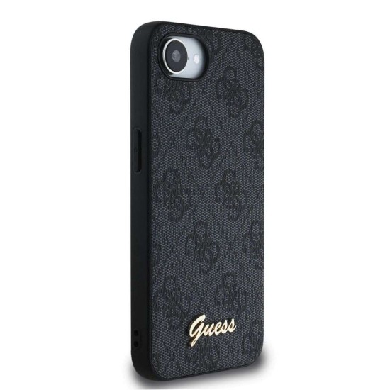 Husa Guess 4G Script Logo MagSafe pentru iPhone 16e, Neagra (Bakr, GUHMPSE4HG4SHK) by www.silkase.ro