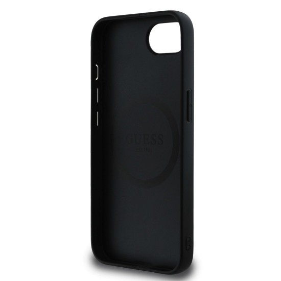 Husa Guess 4G Script Logo MagSafe pentru iPhone 16e, Neagra (Bakr, GUHMPSE4HG4SHK) by www.silkase.ro