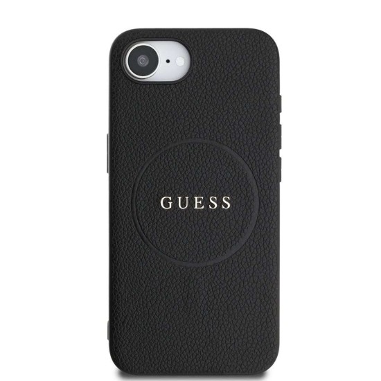 Husa Guess PU Grained Classic Logo MagSafe pentru iPhone 16e, Neagra (Bakr, GUHMPSE4PGHSMMK) by www.silkase.ro