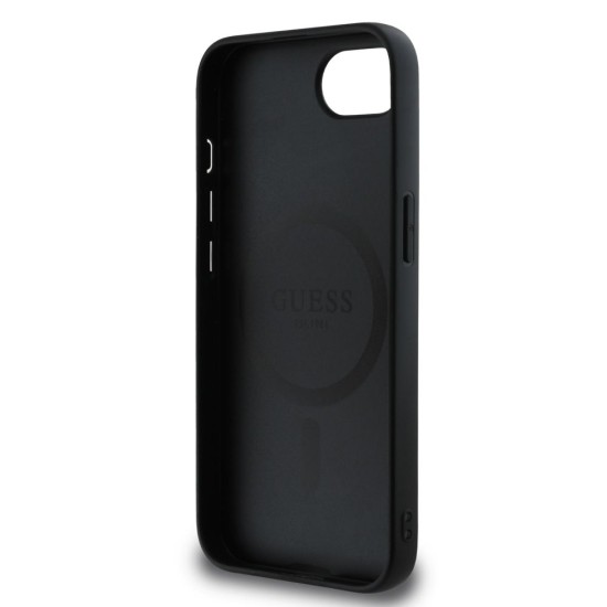 Husa Guess PU Grained Classic Logo MagSafe pentru iPhone 16e, Neagra (Bakr, GUHMPSE4PGHSMMK) by www.silkase.ro