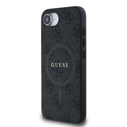 Husa Guess PU Leather 4G Colored Ring MagSafe pentru iPhone 16e, Neagra Husa Guess PU Leather 4G Colored Ring MagSafe pentru iPhone 16e, Neagra