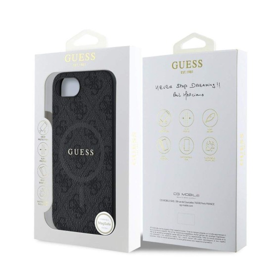 Husa Guess PU Leather 4G Colored Ring MagSafe pentru iPhone 16e, Neagra Husa Guess PU Leather 4G Colored Ring MagSafe pentru iPhone 16e, Neagra (Bakr, GUHMPSE4G4GFRK) by www.silkase.ro